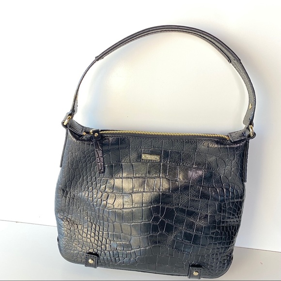 kate spade Handbags - Kate Spade Croc Embossed Black hobo Bag